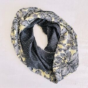 [j jill] Wearever Collection 100% Silk Floral Print Infinity Scarf